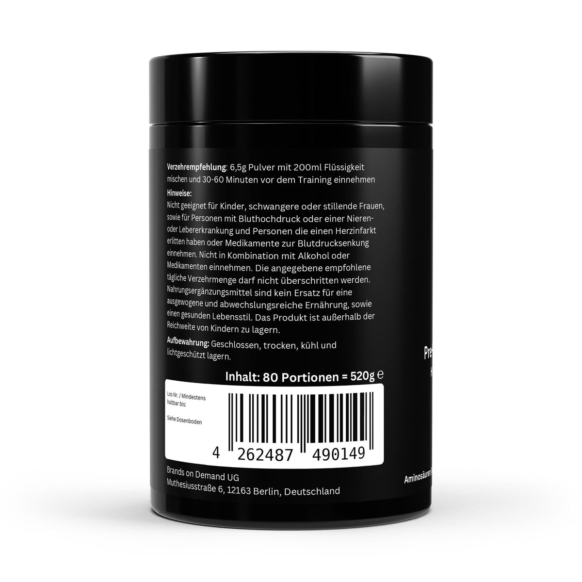 Pre-Workout Booster Himbeere - 520g
