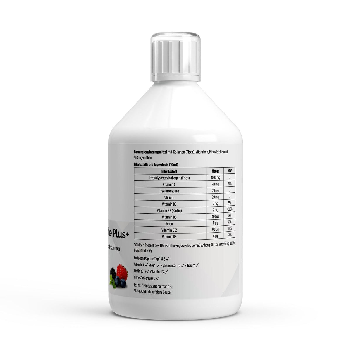 Kollagen Marine Plus (1500 DA) + - 50 Shots - Wildbeere - 500ml